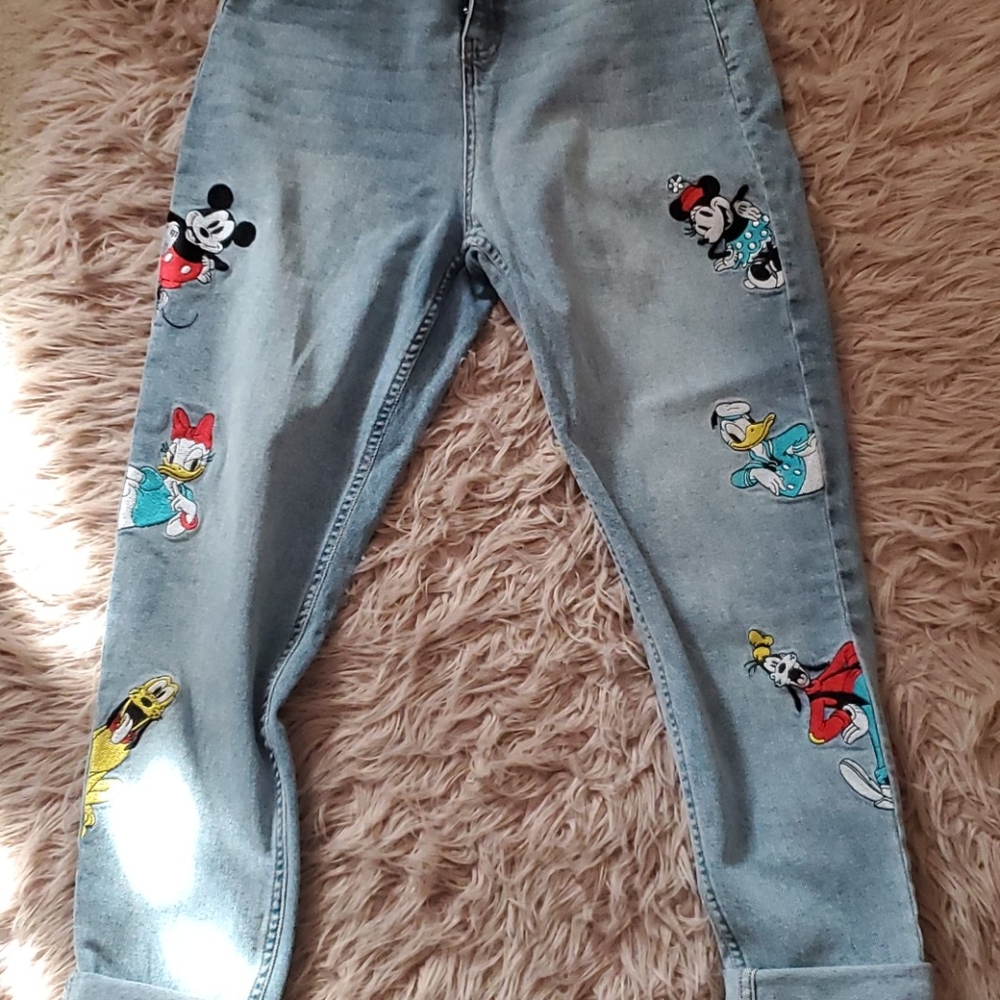 Disney embroidery jeans